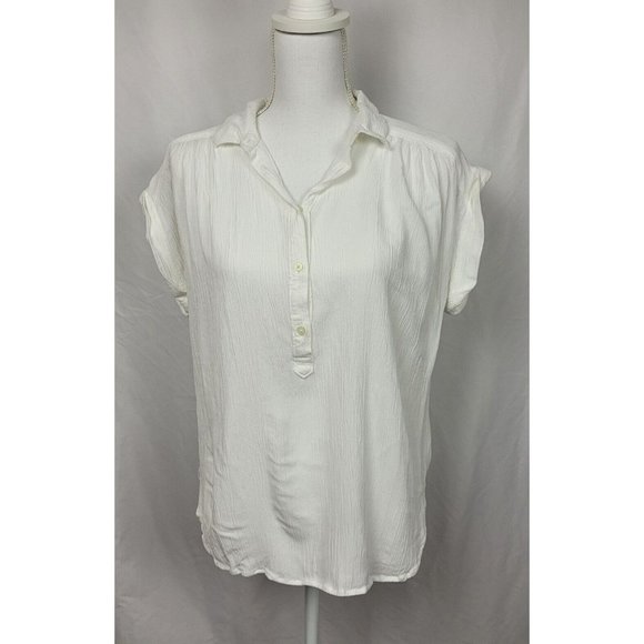 LOFT Tops - LOFT Women White Dolman Sleeve short sleeve Shirt Size XL 100% Rayon Size M